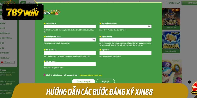 Quy trình đăng ký Xin88 khá đơn giản và dễ thực hiện cho tất cả người chơi.